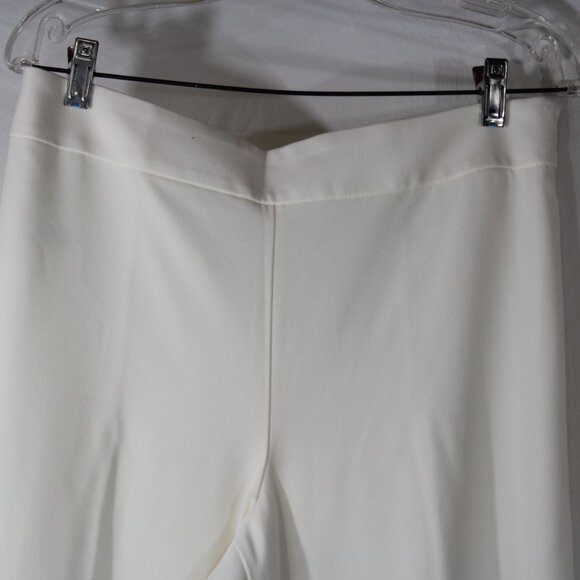 Ann Taylor Women's Cream Wide Leg Pants Size 8 Side Zip Trousers Business Casual - Picture 13 of 16
